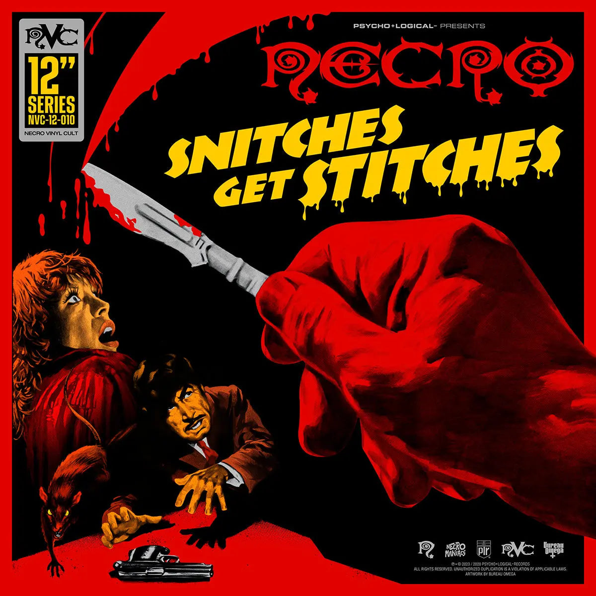 NECRO - Snitches Get Stitches / Shoot Dat Piece Of Shit 12" Vinyl Single NECRO SUPER STORE