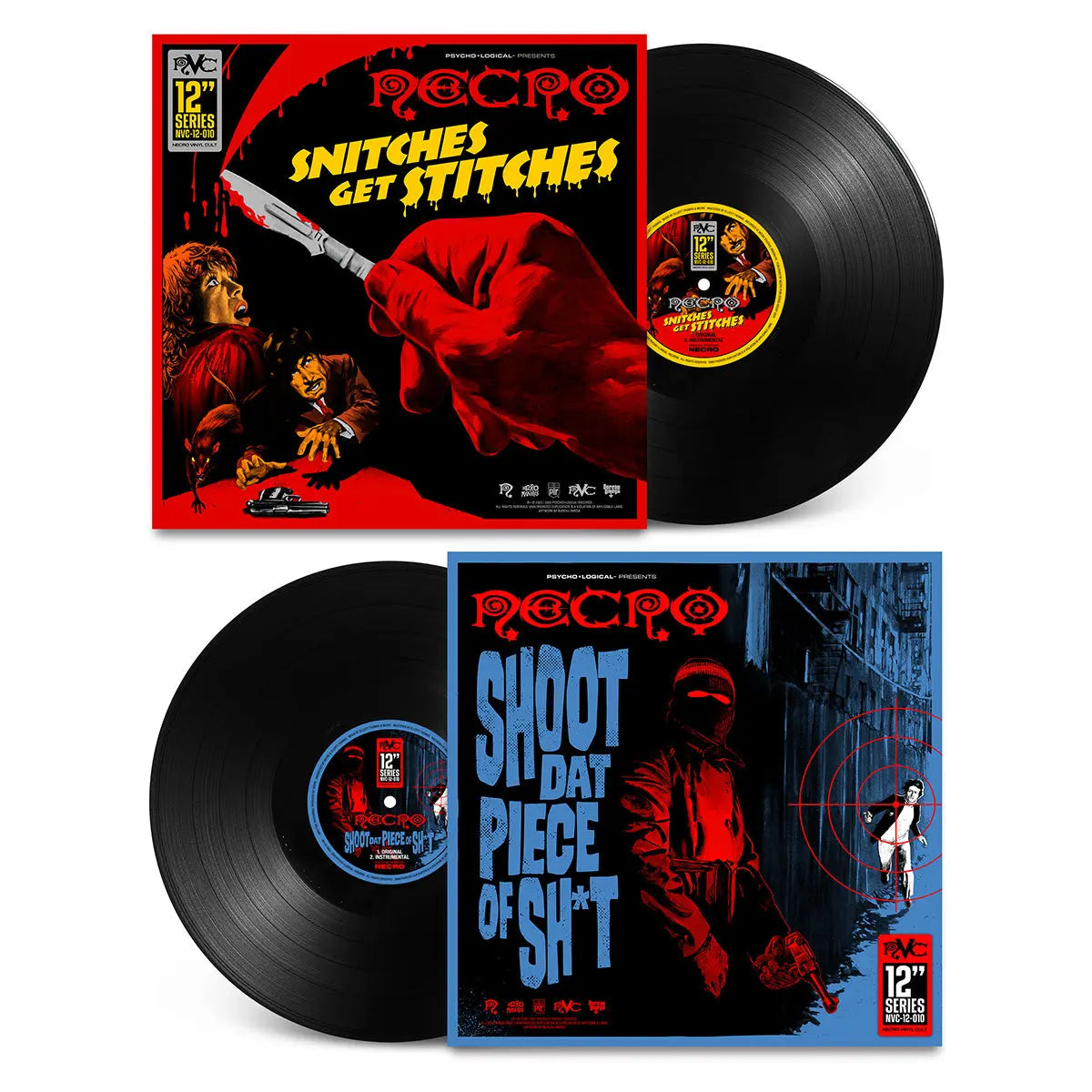NECRO - Snitches Get Stitches / Shoot Dat Piece Of Shit 12" Vinyl Single NECRO SUPER STORE