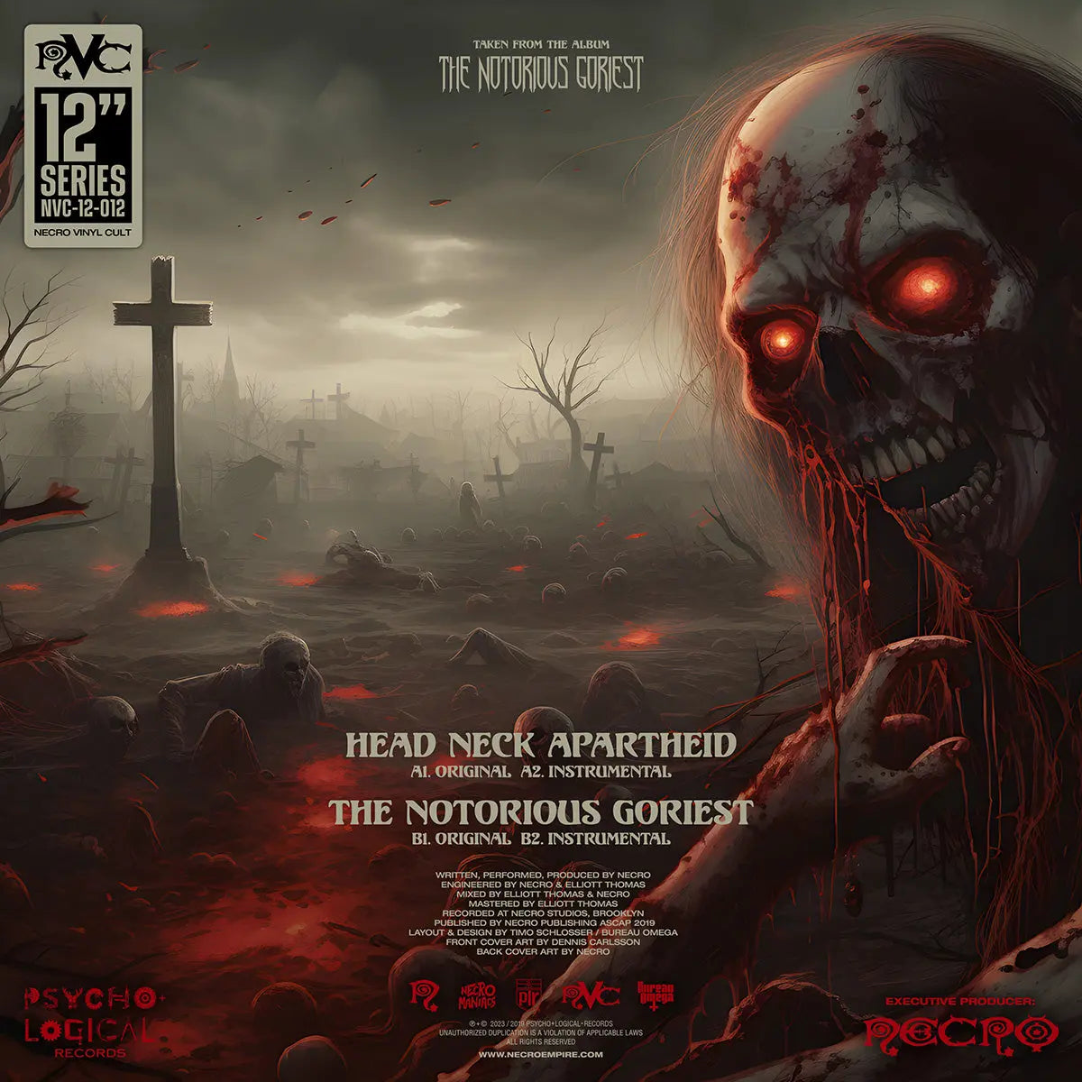 NECRO - Head Neck Apartheid / The Notorious Goriest 12" Vinyl Single NECRO SUPER STORE