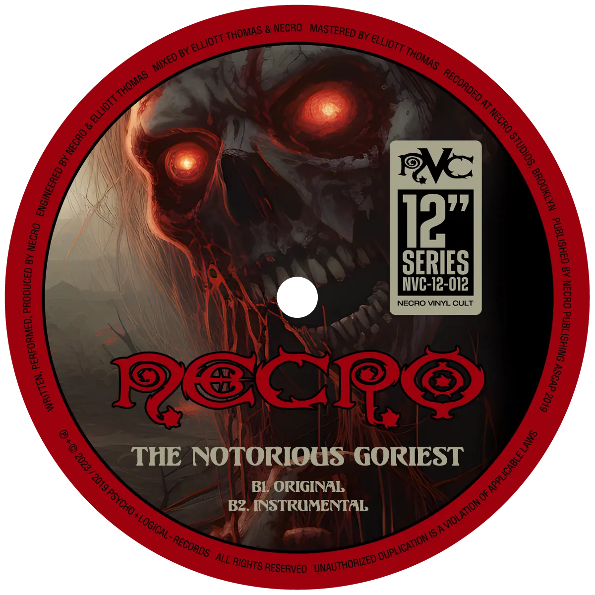 NECRO - Head Neck Apartheid / The Notorious Goriest 12" Vinyl Single NECRO SUPER STORE