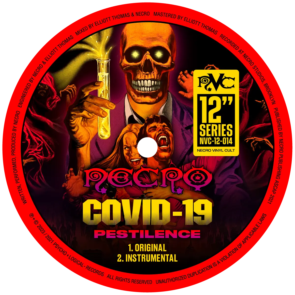 NECRO - Covid 19 (Pestilence) / Coronavirus Pandemic (Spreading The Disease) 12" Vinyl Single NECRO SUPER STORE