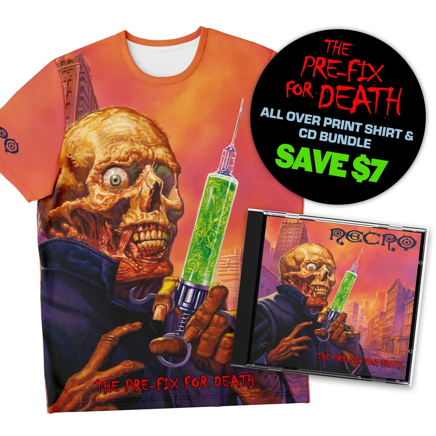 Necro - The Pre-Fix For Death - CD & All Over Print Bundle - YOU SAVE $7 - NECRO SUPER STORE