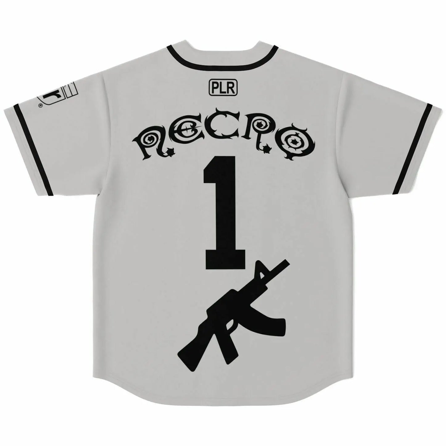Necro - Grey Blk N - Baseball Jersey NECRO SUPER STORE