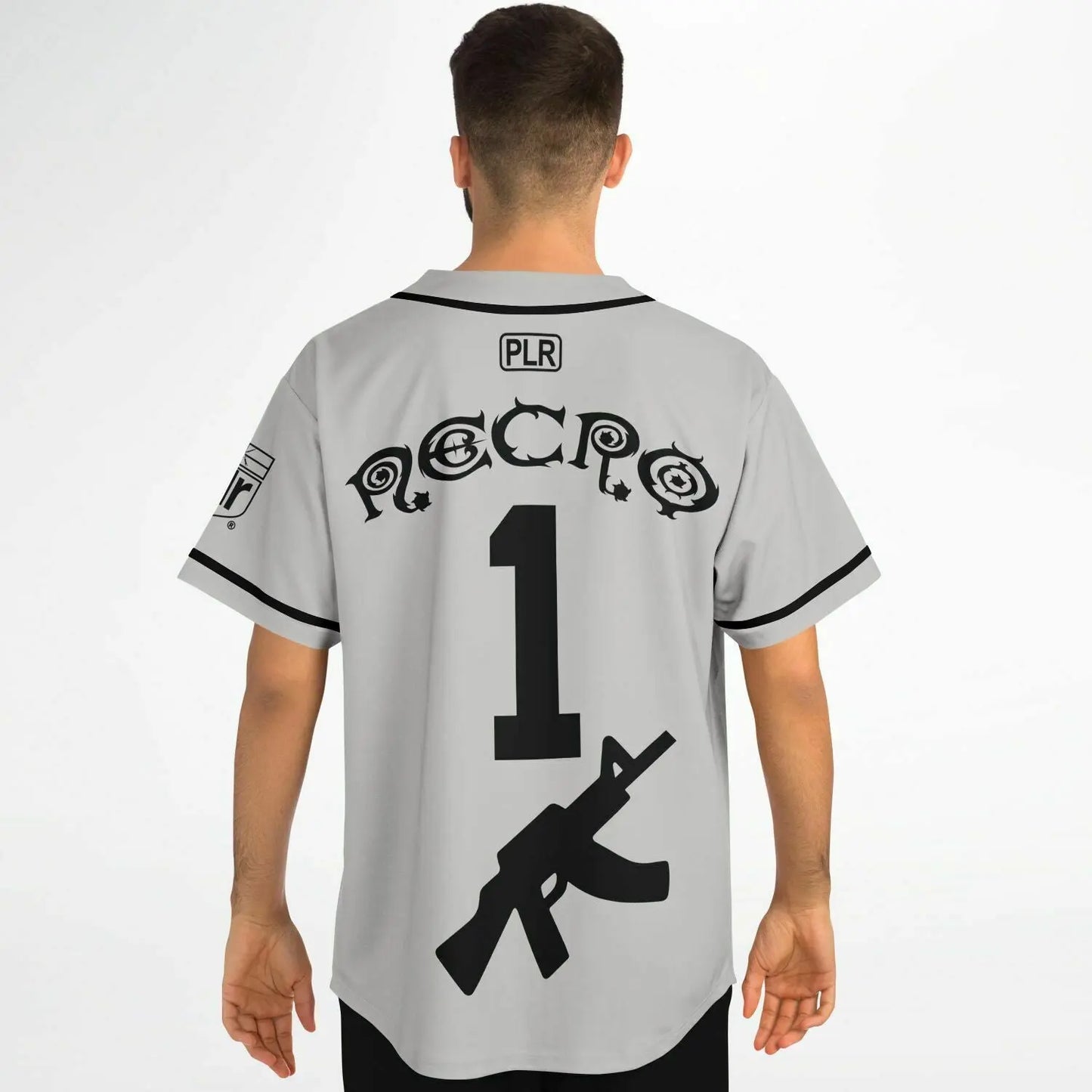 Necro - Grey Blk N - Baseball Jersey NECRO SUPER STORE
