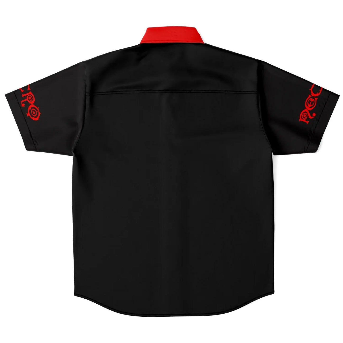 Necro - Black/Red Logo - Short Sleeve Button Down Shirt NECRO SUPER STORE