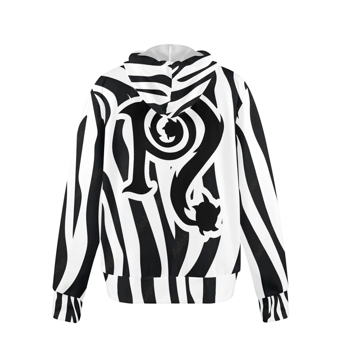 Necro - N Symbol - Zebra Fleece Velour Hoodie interestprint