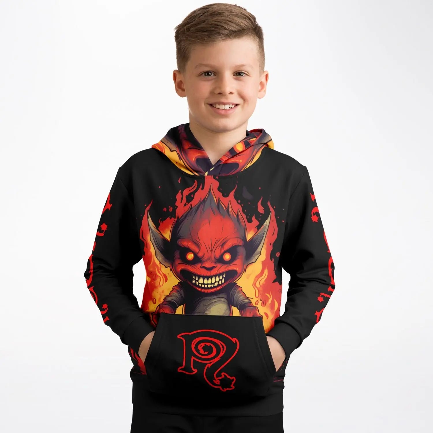 Necro - Little Demon - Athletic Kids Hoodie NECRO SUPER STORE