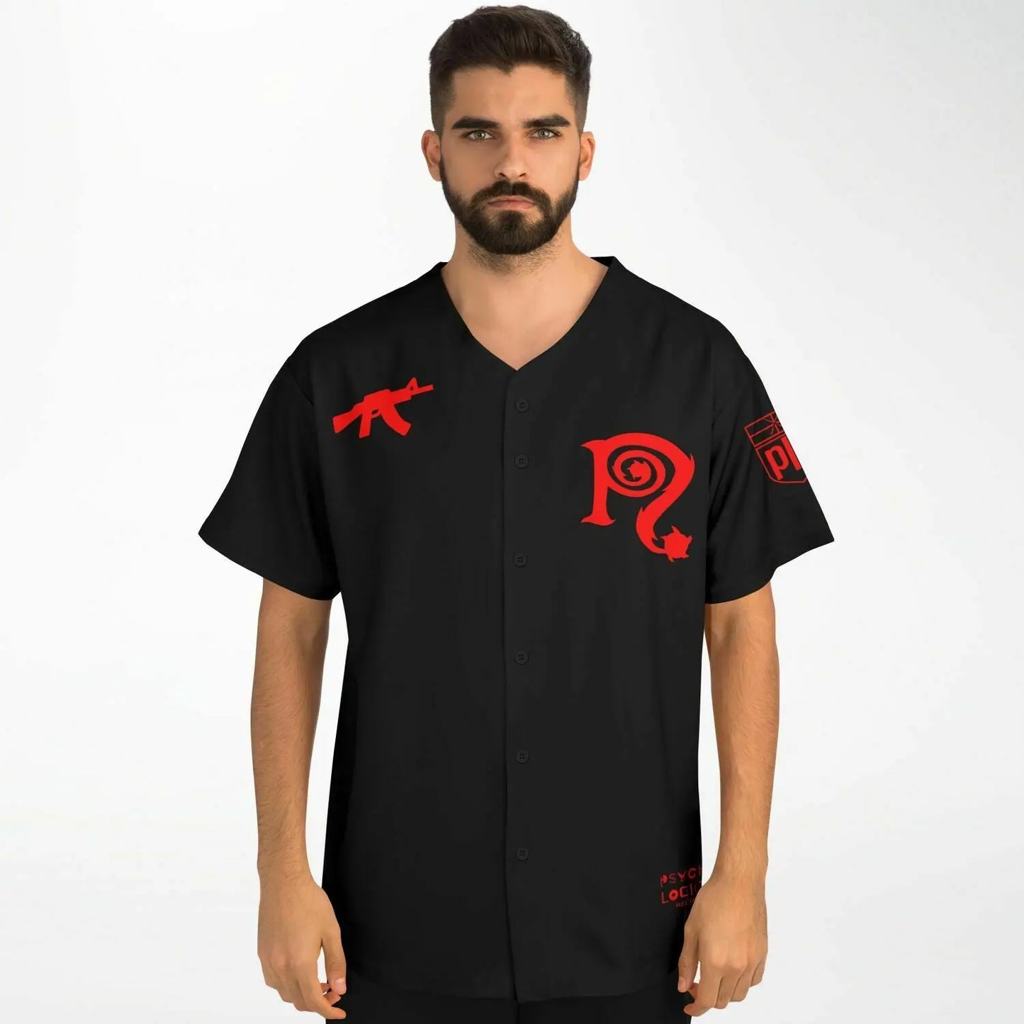Necro - Blk/Red Baseball Jersey NECRO SUPER STORE