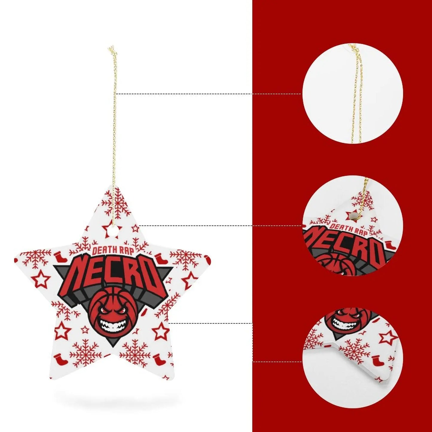 Christmas Star Shape Porcelain Ornament Christmas Star Pendant Interestprint