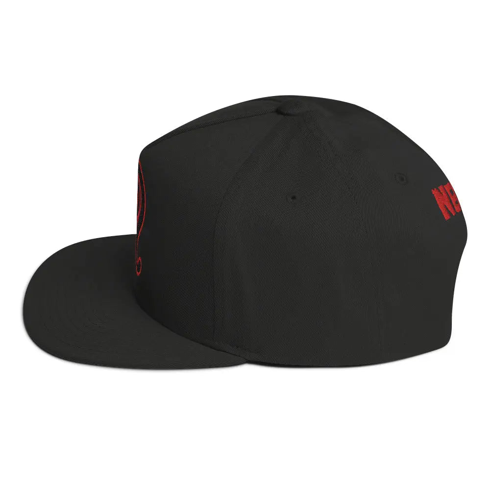 Necro - N symbol - Red/Black - Flat Bill Baseball Cap NECRO SUPER STORE