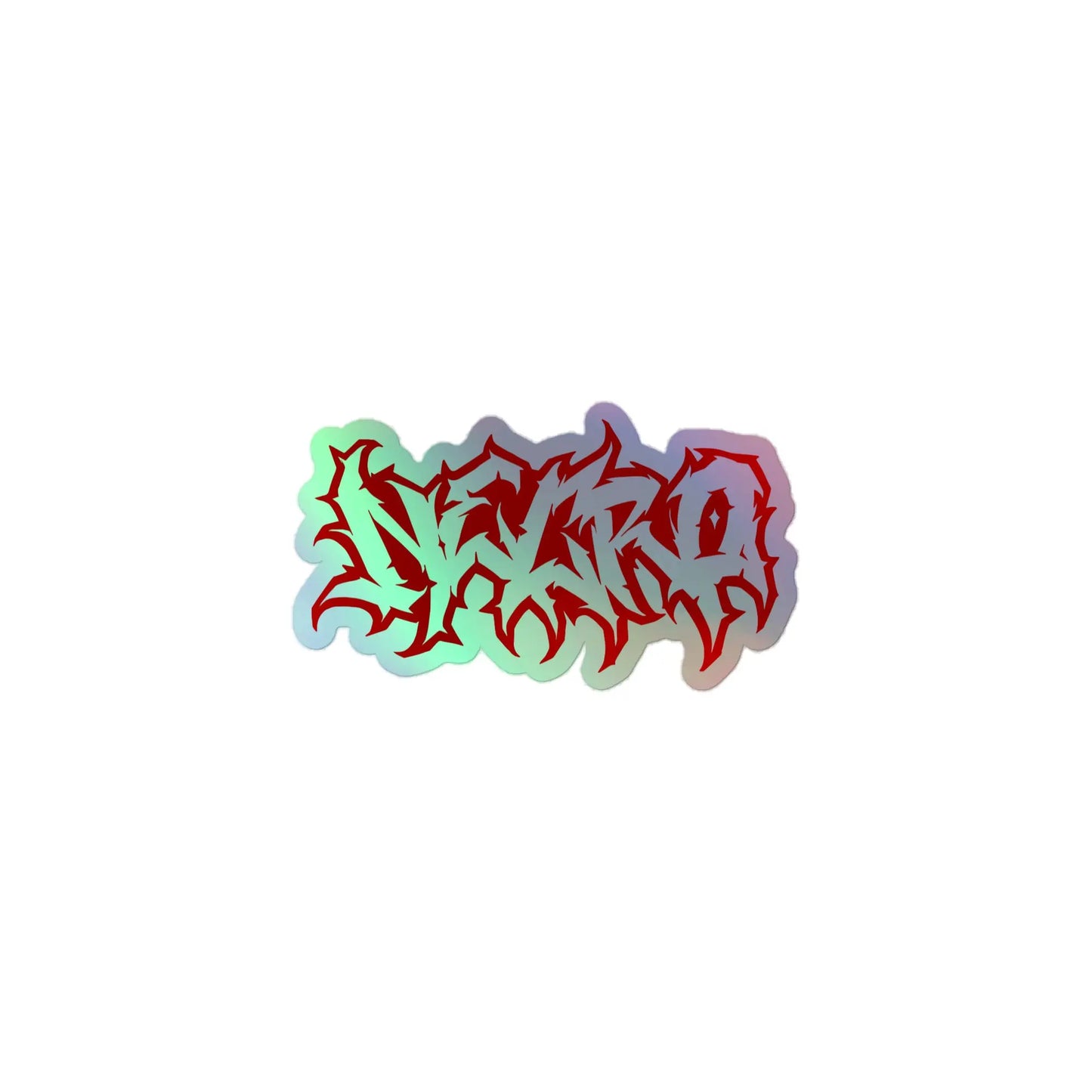 Necro - Red Death Metal Graffiti Logo - Holographic sticker - NECRO SUPER STORE