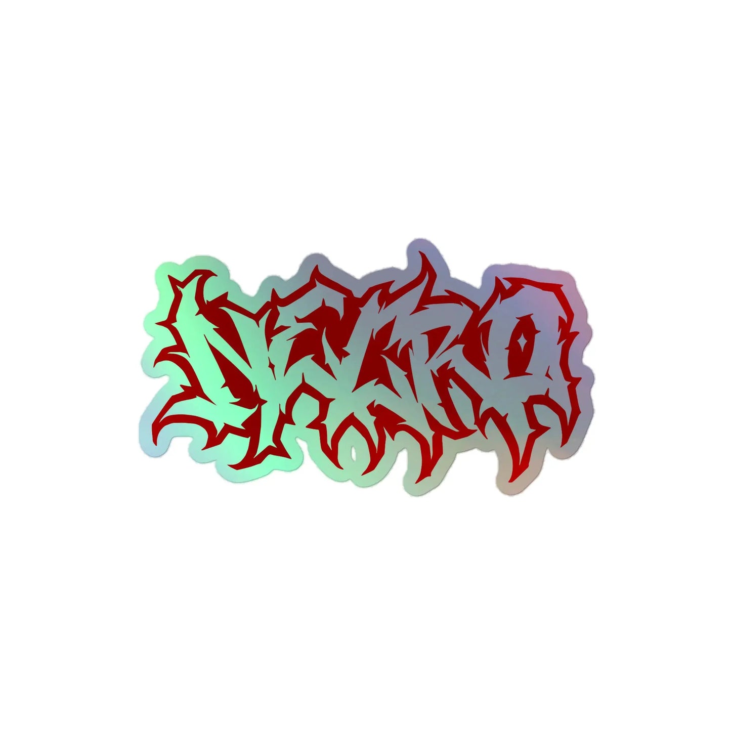 Necro - Red Death Metal Graffiti Logo - Holographic sticker - NECRO SUPER STORE