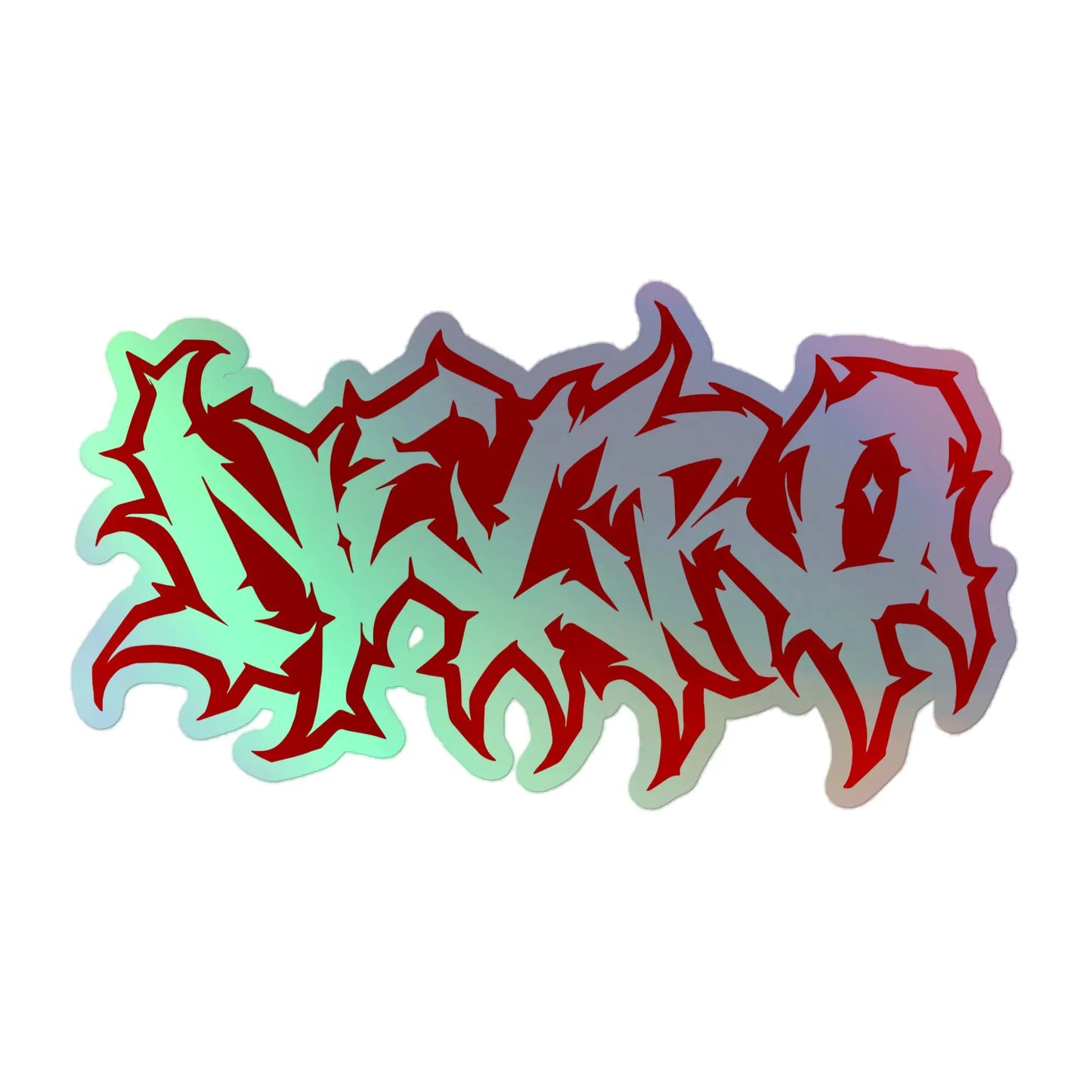 Necro - Red Death Metal Graffiti Logo - Holographic sticker - NECRO SUPER STORE