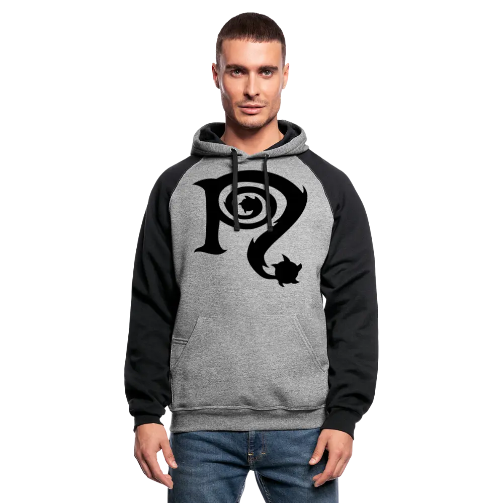 Colorblock Hoodie - heather gray/black