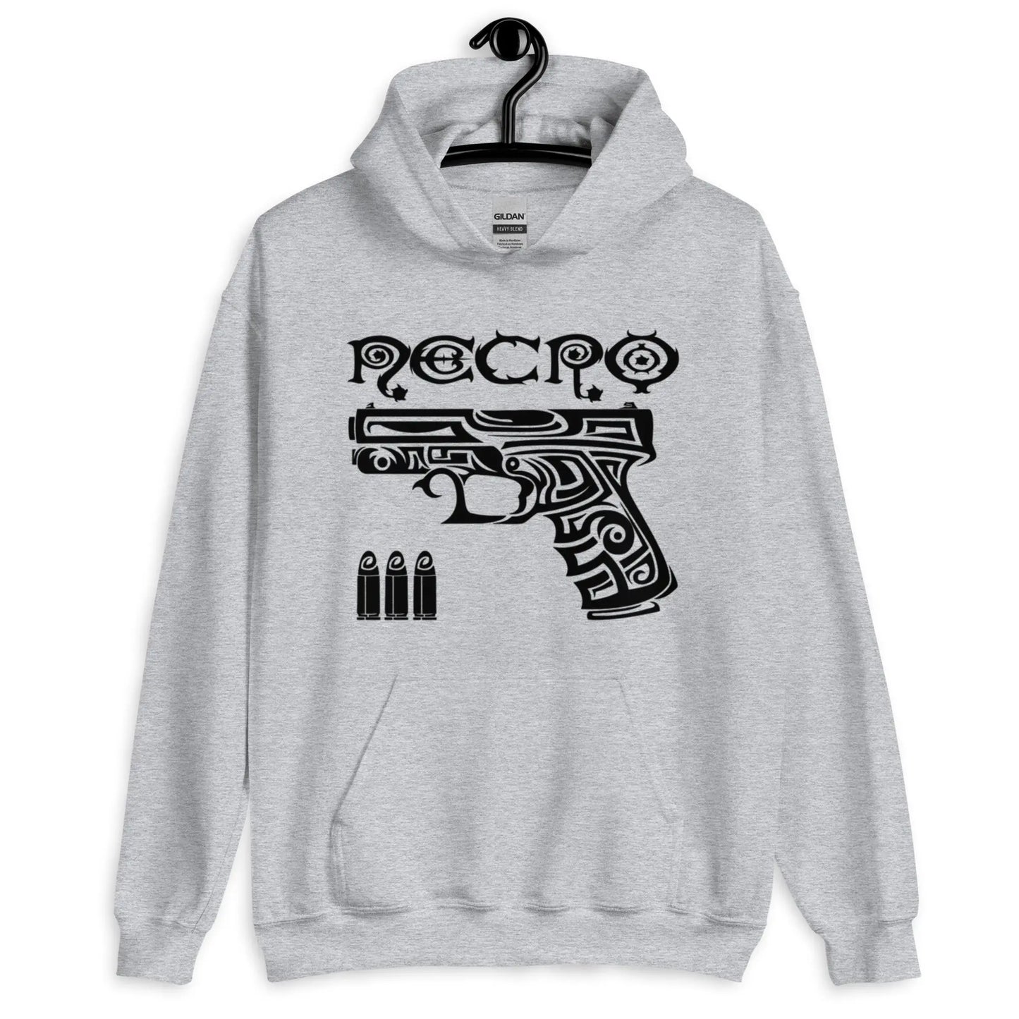 Necro - Tribal Gun - Hoodie - Gilden Heavyweight NECRO SUPER STORE