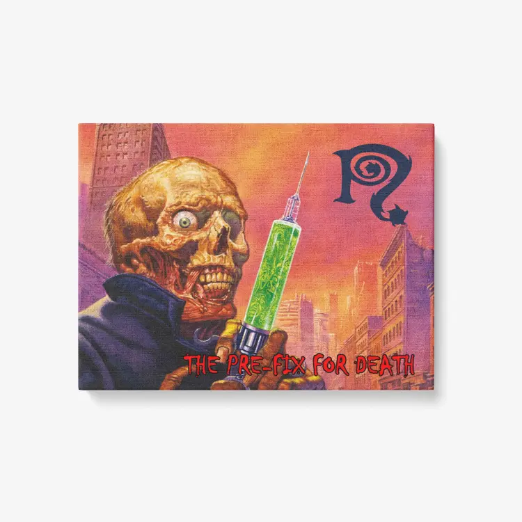 Necro - the Pre-Fix For Death - 1 Piece Canvas Wall Art for Living Room - Framed Ready to Hang 24"x18" - NECRO SUPER STORE