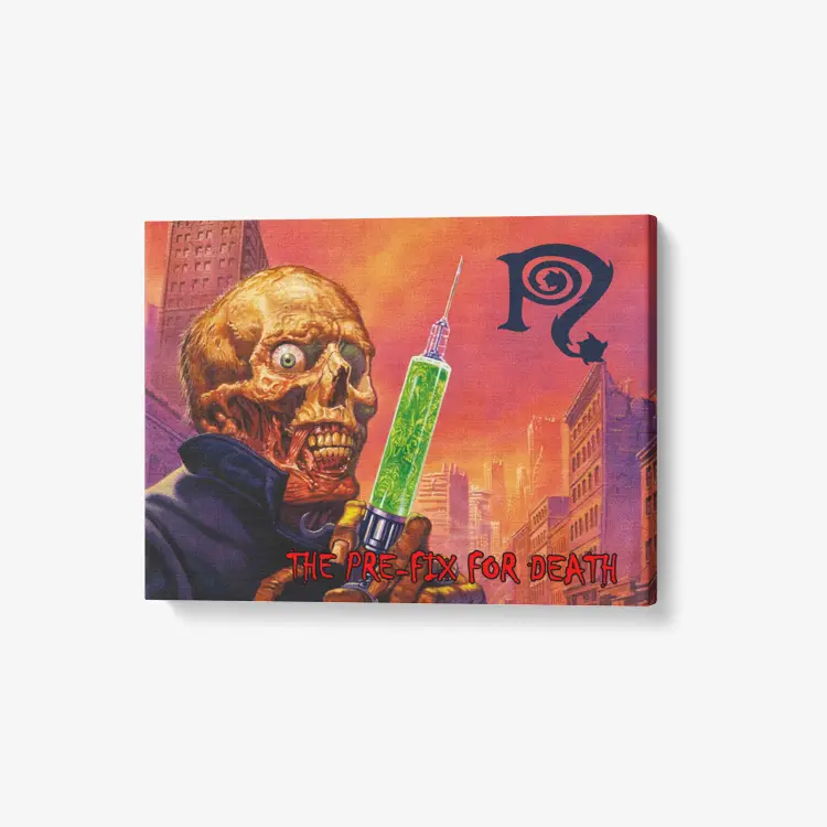 Necro - the Pre-Fix For Death - 1 Piece Canvas Wall Art for Living Room - Framed Ready to Hang 24"x18" - NECRO SUPER STORE