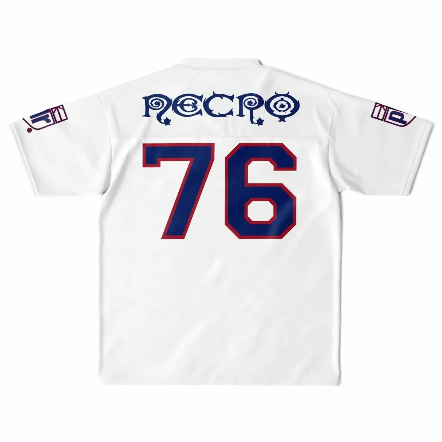 NECRO - N Symbol - Football Jersey (New York Giants Colors) NECRO SUPER STORE