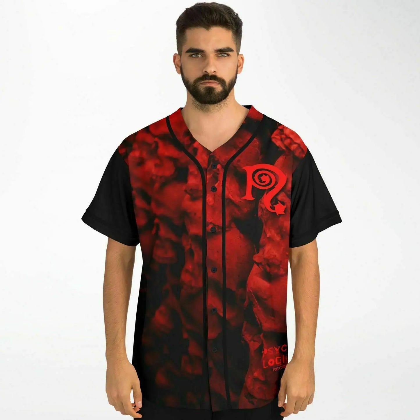 Necro - Red Skulls - Baseball Jersey NECRO SUPER STORE