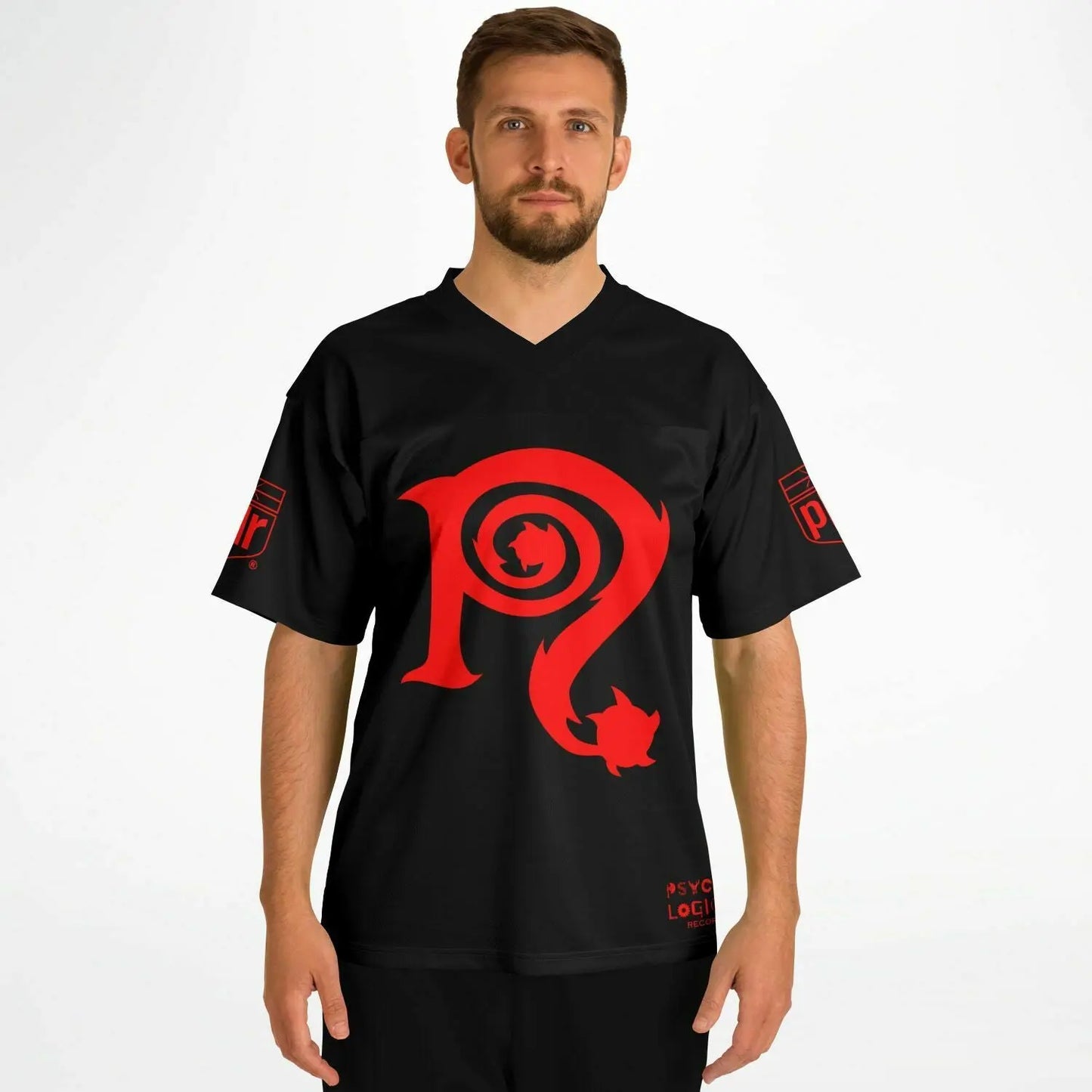 Necro - N Symbol Red/Blk - Football Jersey NECRO SUPER STORE