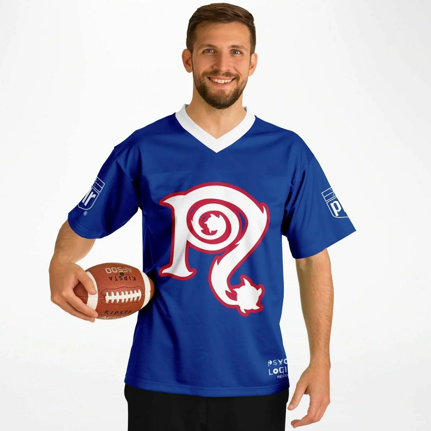 NECRO - N Symbol - Football Jersey (Buffalo Bills Colors) NECRO SUPER STORE
