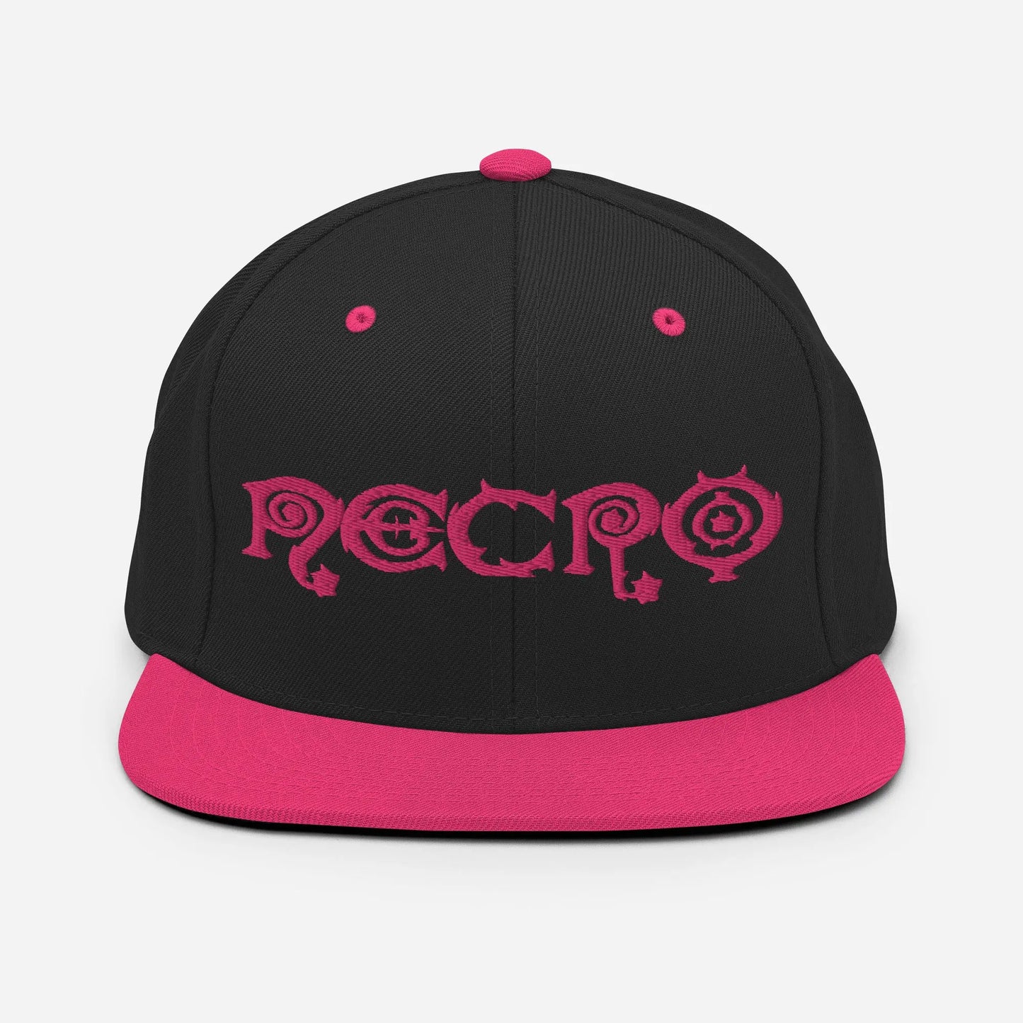 Necro - Pink Logo - Snapback Hat - Embroidered NECRO SUPER STORE