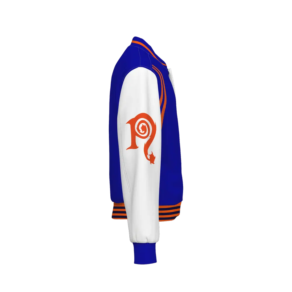 Necro - Blue/Orange/Wht - Men's Light Bomber Sports Jacket NECRO SUPER STORE
