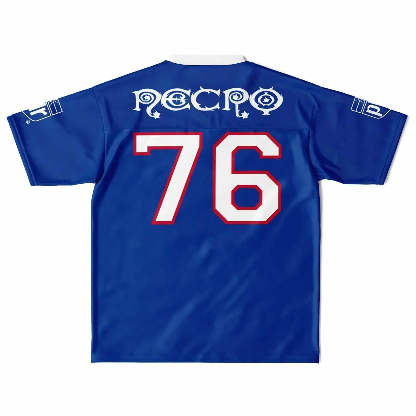 NECRO - N Symbol - Football Jersey (Buffalo Bills Colors) NECRO SUPER STORE