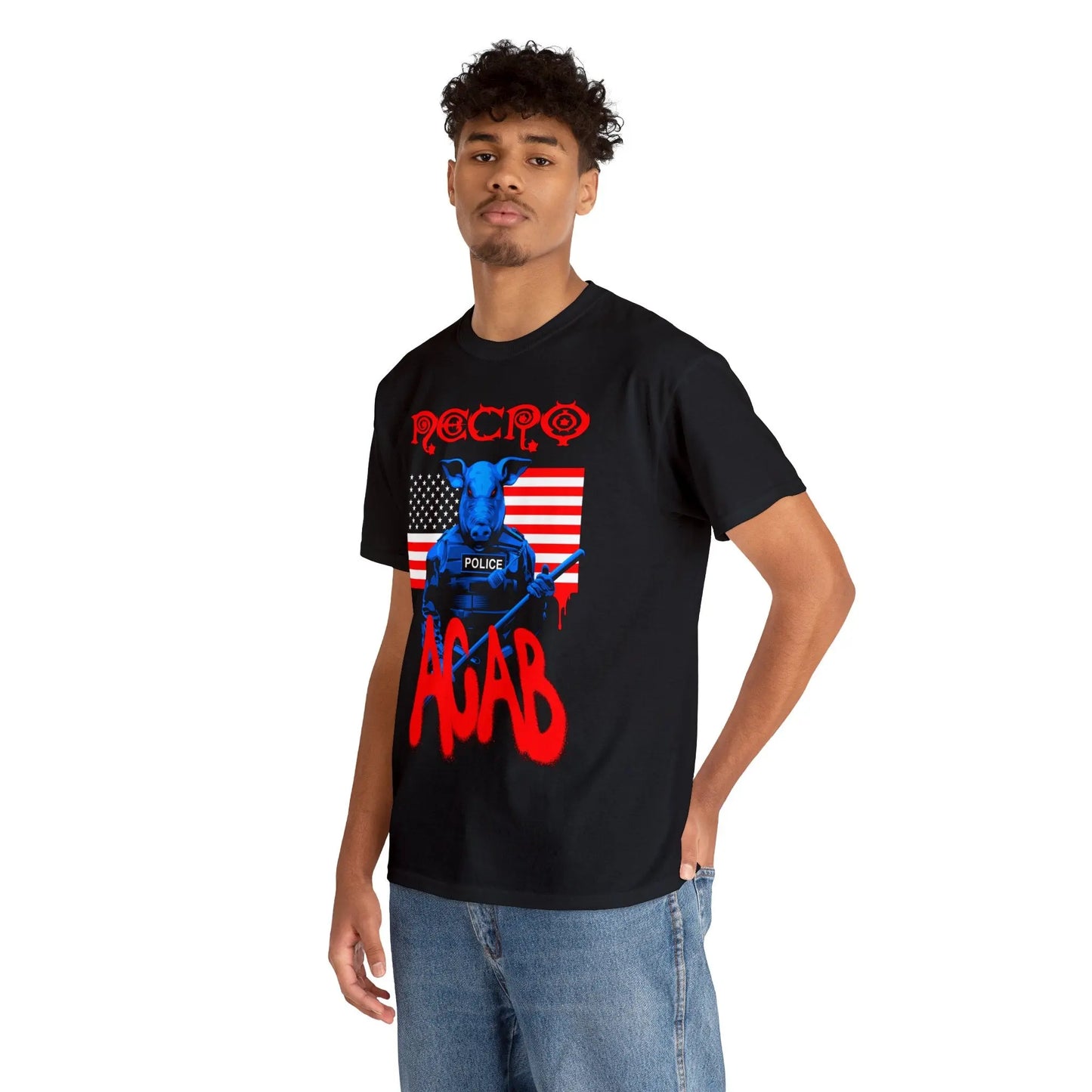 Necro - ACAB - Heavy Cotton Tee - Gilden 5000 - NECRO SUPER STORE