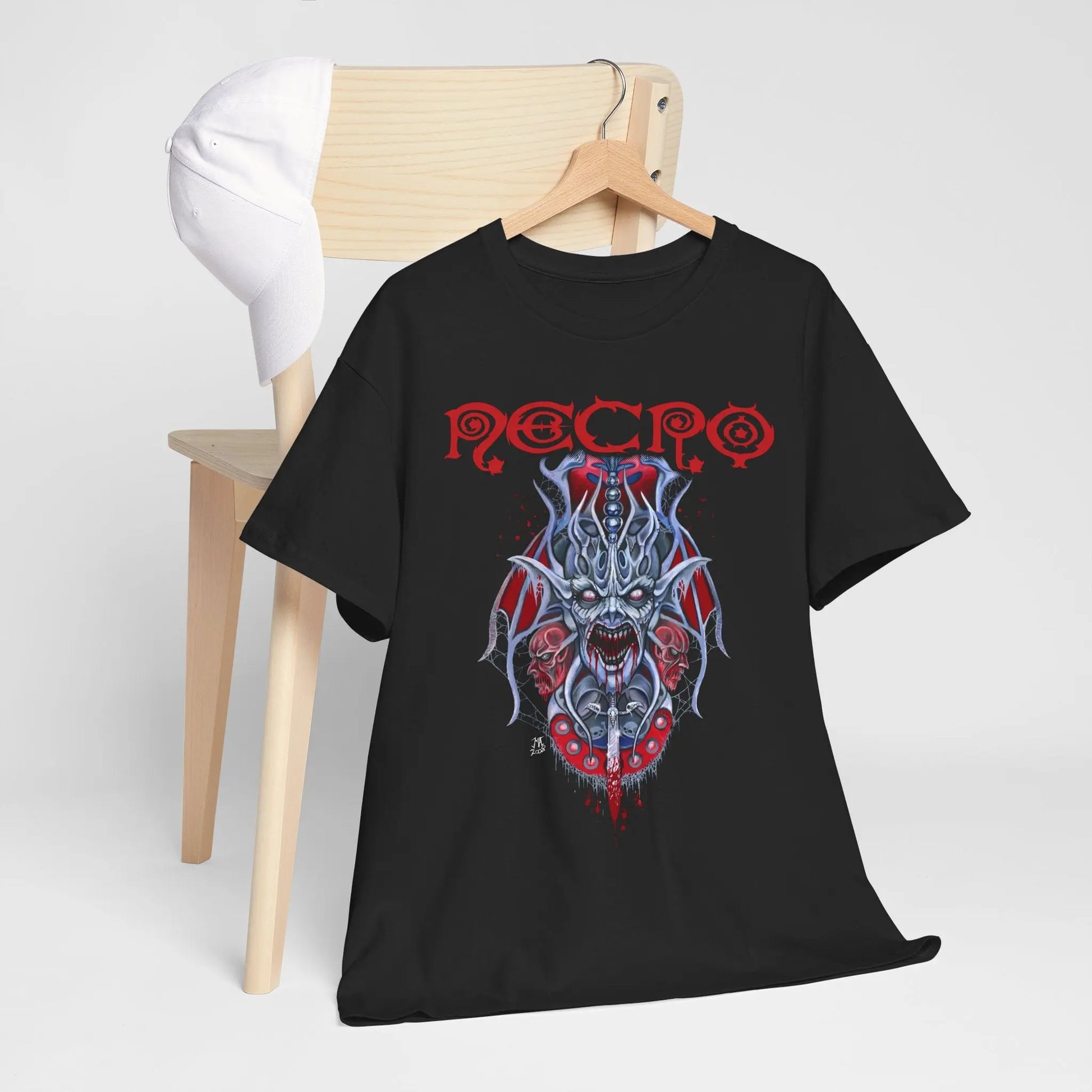 Necro - Demonic Vampire - Heavy Cotton Tee - Gilden 5000 Printify