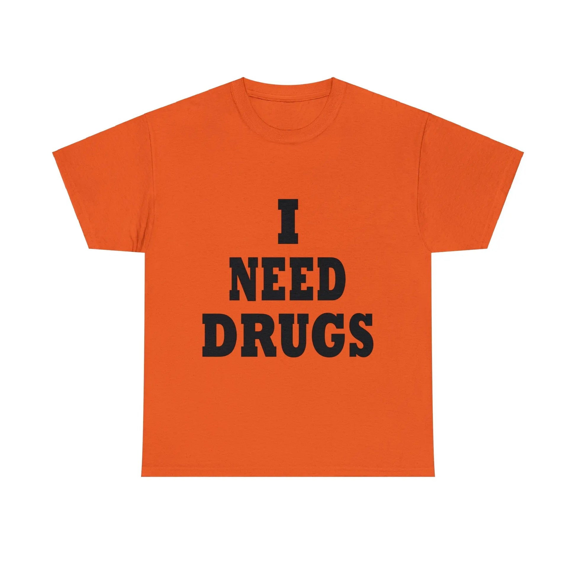 Necro - I Need Drugs Slogan - Heavy Cotton Tee - Gilden 5000 - NECRO SUPER STORE