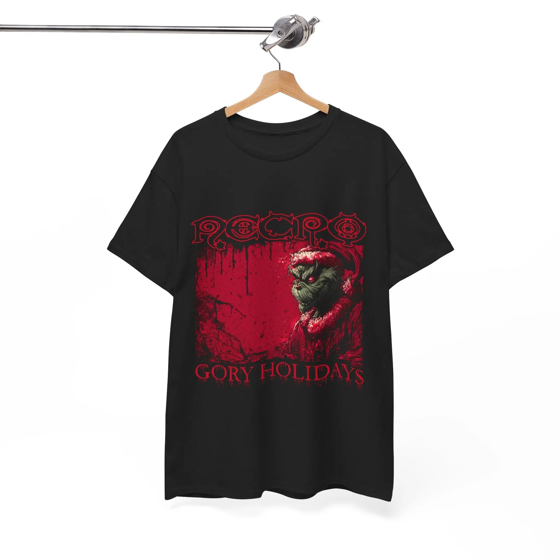 Necro - Gory Holidays Blood Drip - Heavy Cotton Tee - Gilden 5000 Printify