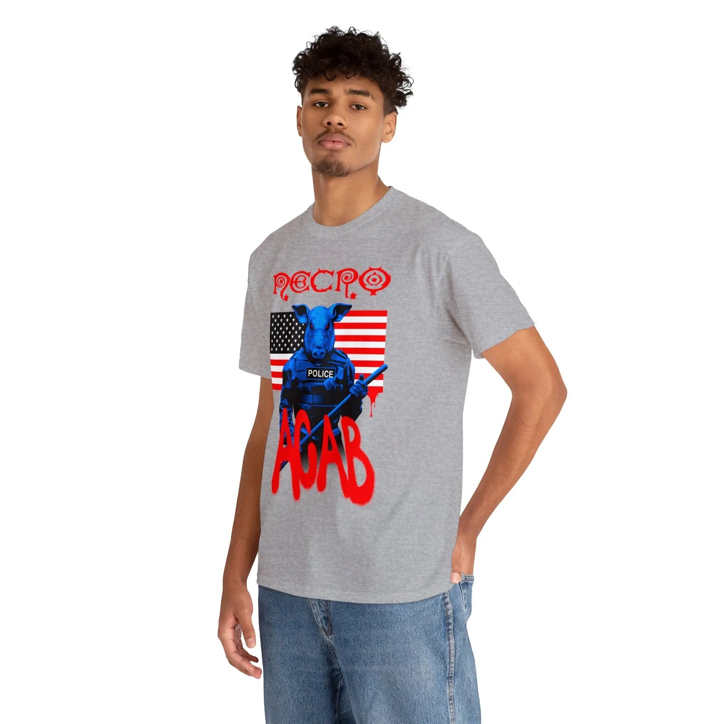 Necro - ACAB - Heavy Cotton Tee - Gilden 5000 - NECRO SUPER STORE