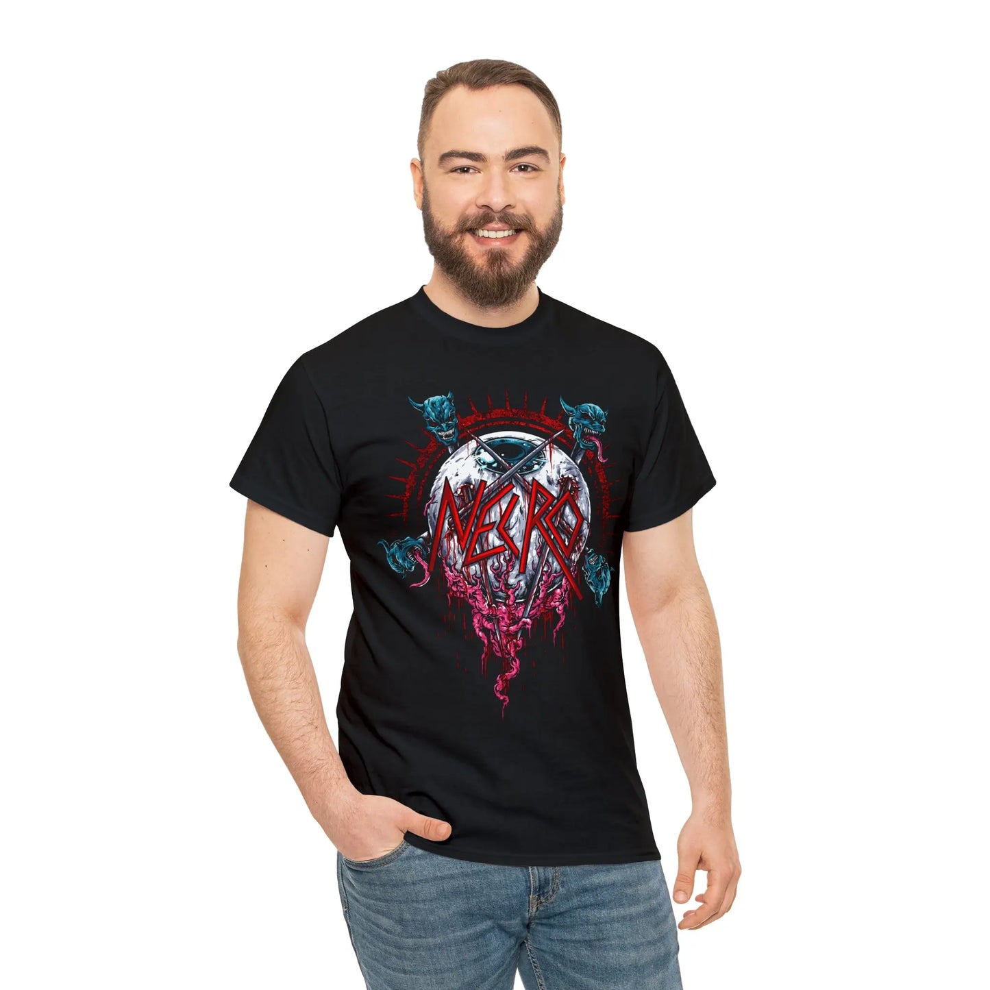 Necro - Slayer Pentagram - Heavy Cotton Tee - Gilden 5000 - NECRO SUPER STORE