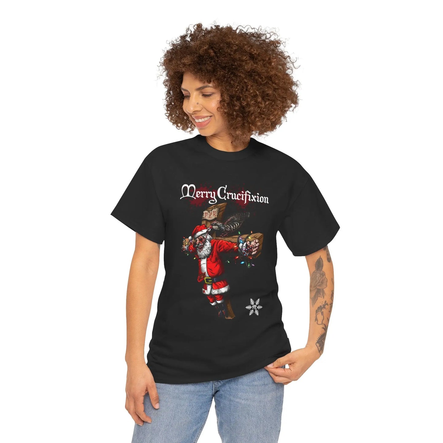 Merry Crucifixion - Heavy Cotton Tee - Gilden 5000 Printify