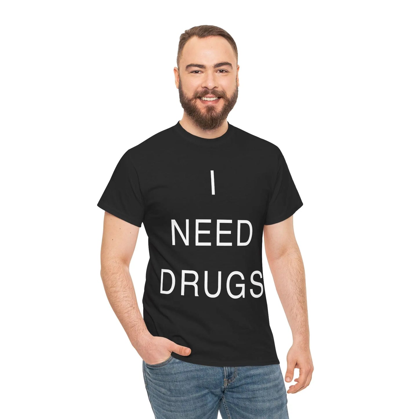 Necro - I Need Drugs OG Shirt - Heavy Cotton Tee - Gilden 5000 Printify