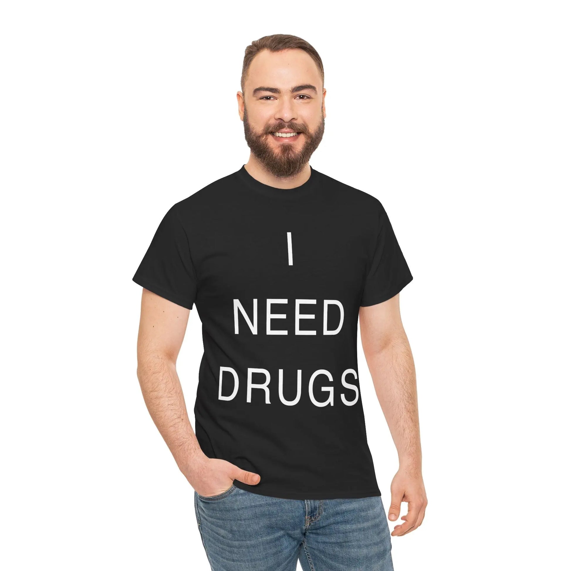 Necro - I Need Drugs OG Shirt - Heavy Cotton Tee - Gilden 5000 Printify