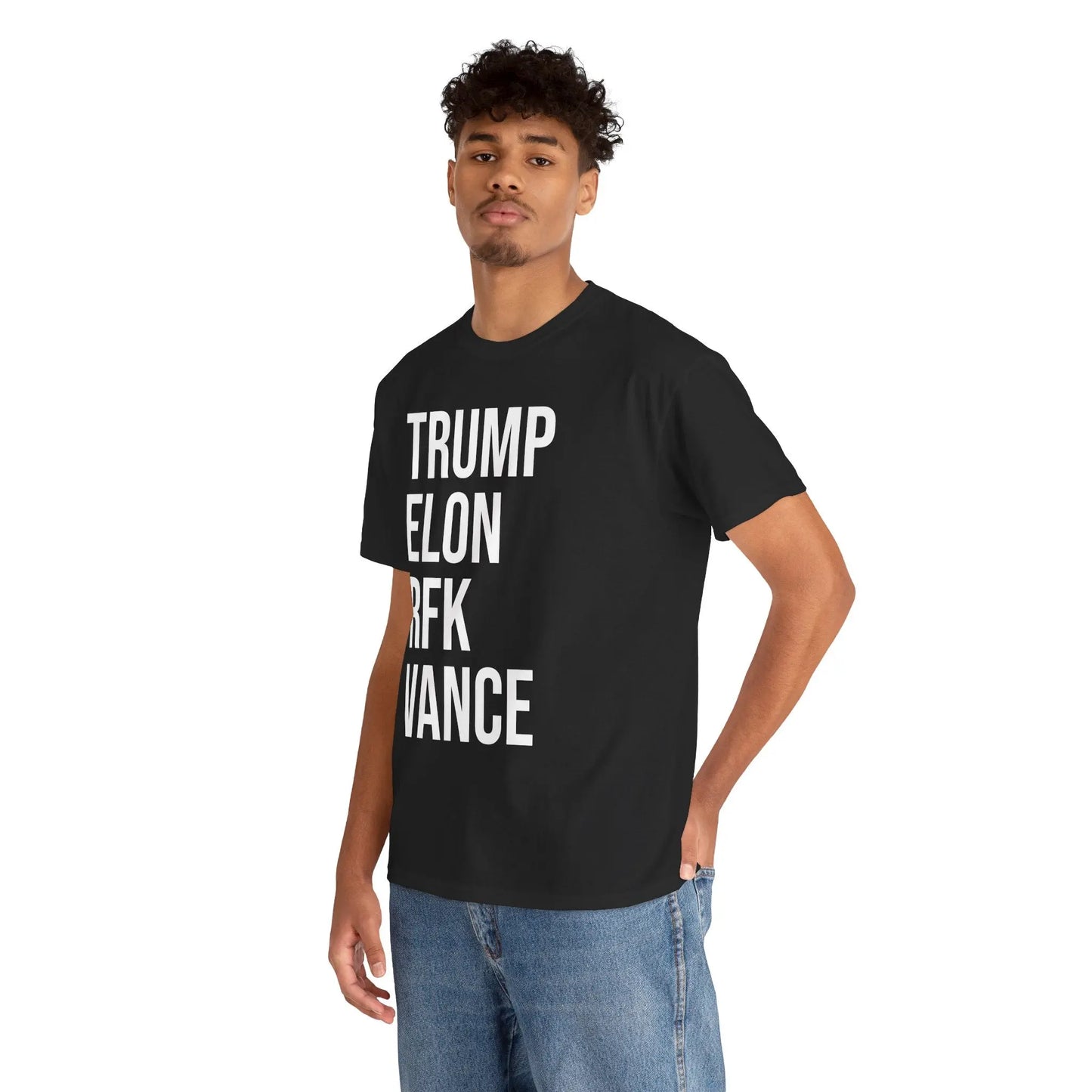 TRUMP - ELON - RFK - VANCE - Heavy Cotton Tee - Gilden 5000 NECRO SUPER STORE