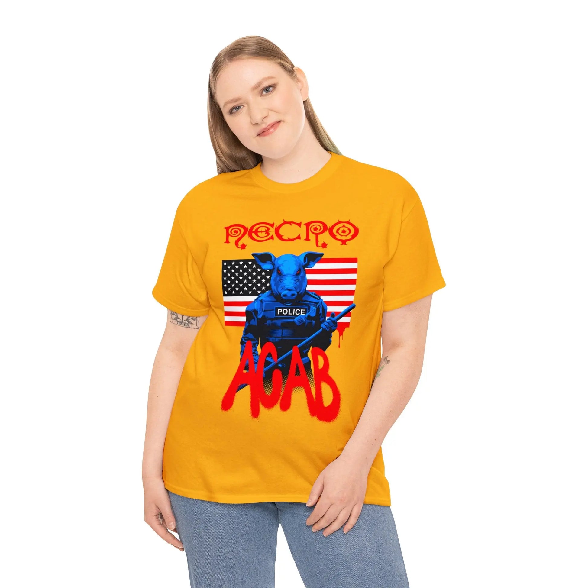 Necro - ACAB - Heavy Cotton Tee - Gilden 5000 - NECRO SUPER STORE