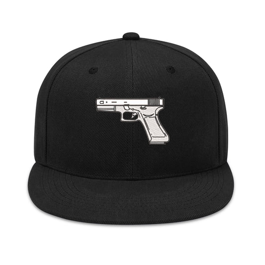 Necro - White Gat on Blk - Four Sides Embroidered Hip-Hop Hat