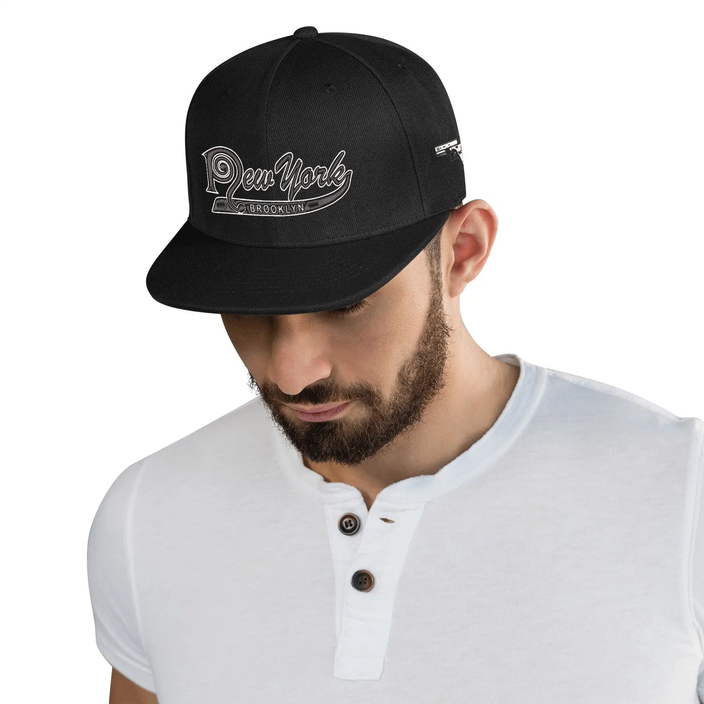 Necro - Blk/Wht New York Brooklyn - Three Sides Embroidered Hip-Hop Hat NECRO SUPER STORE