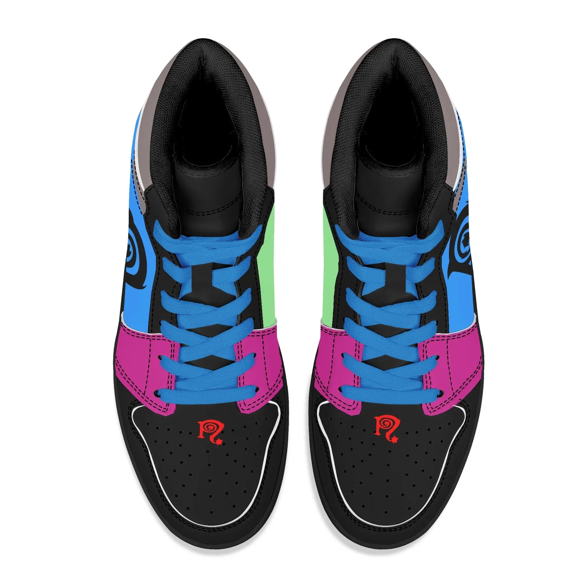 Necro - Mens Multi Colored High Top Leather Sneakers NECRO SUPER STORE