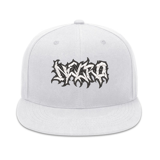 Necro - Blk/Wht Graffiti Death Metal Logo  - Three Sides Embroidered Hip-Hop Hat