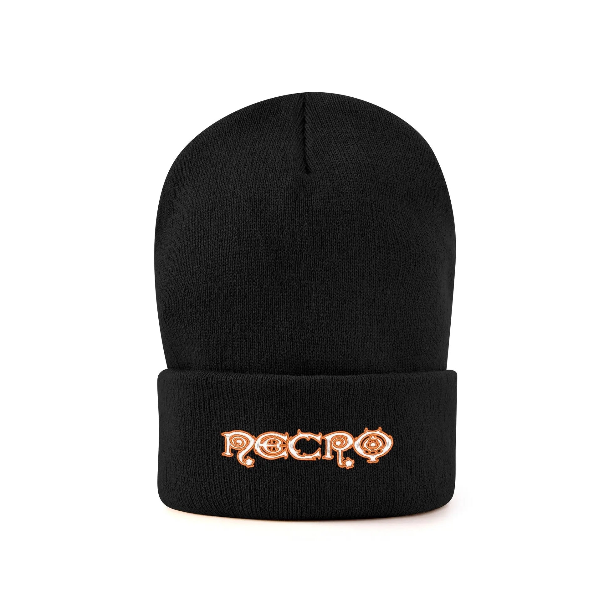 Necro - Wht/Red Logo - Embroidered Knitted Hat NECRO SUPER STORE