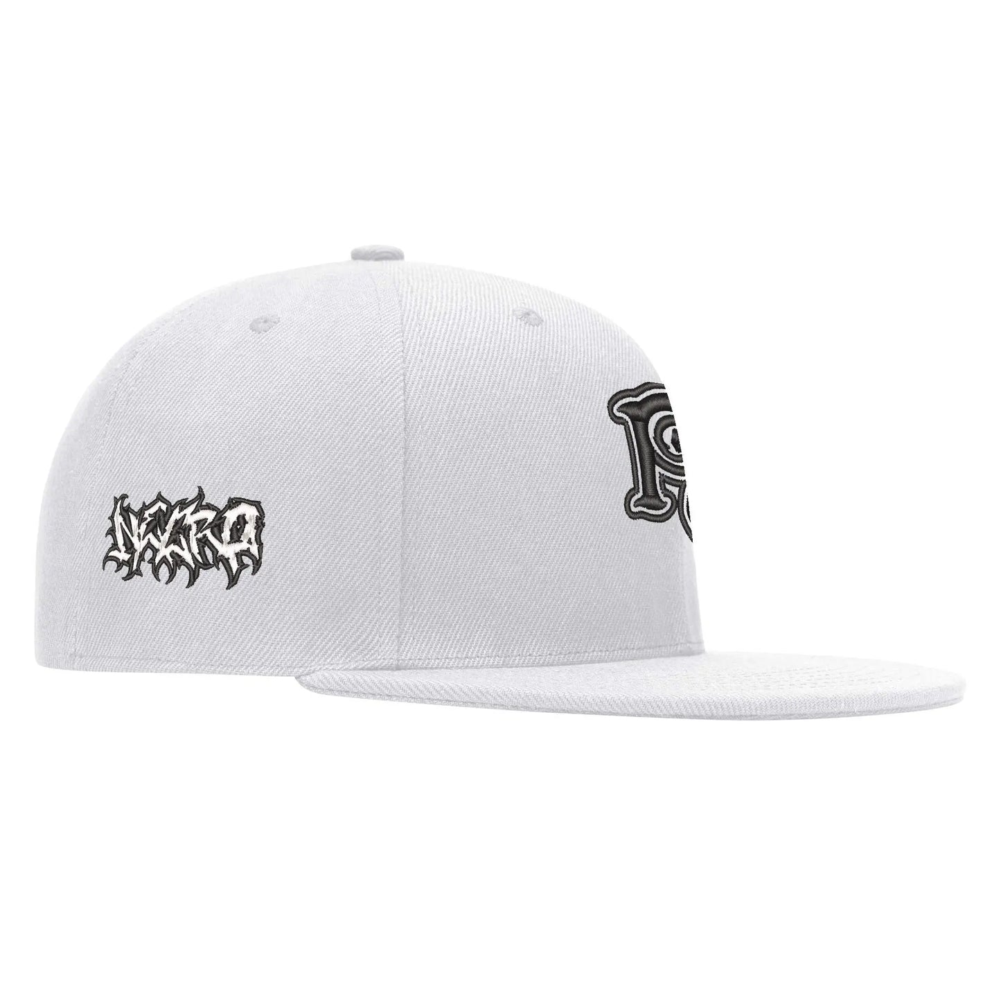 Necro - White/Blk N Symbol on Wht - Four Sides Embroidered Hip-Hop Hat NECRO SUPER STORE