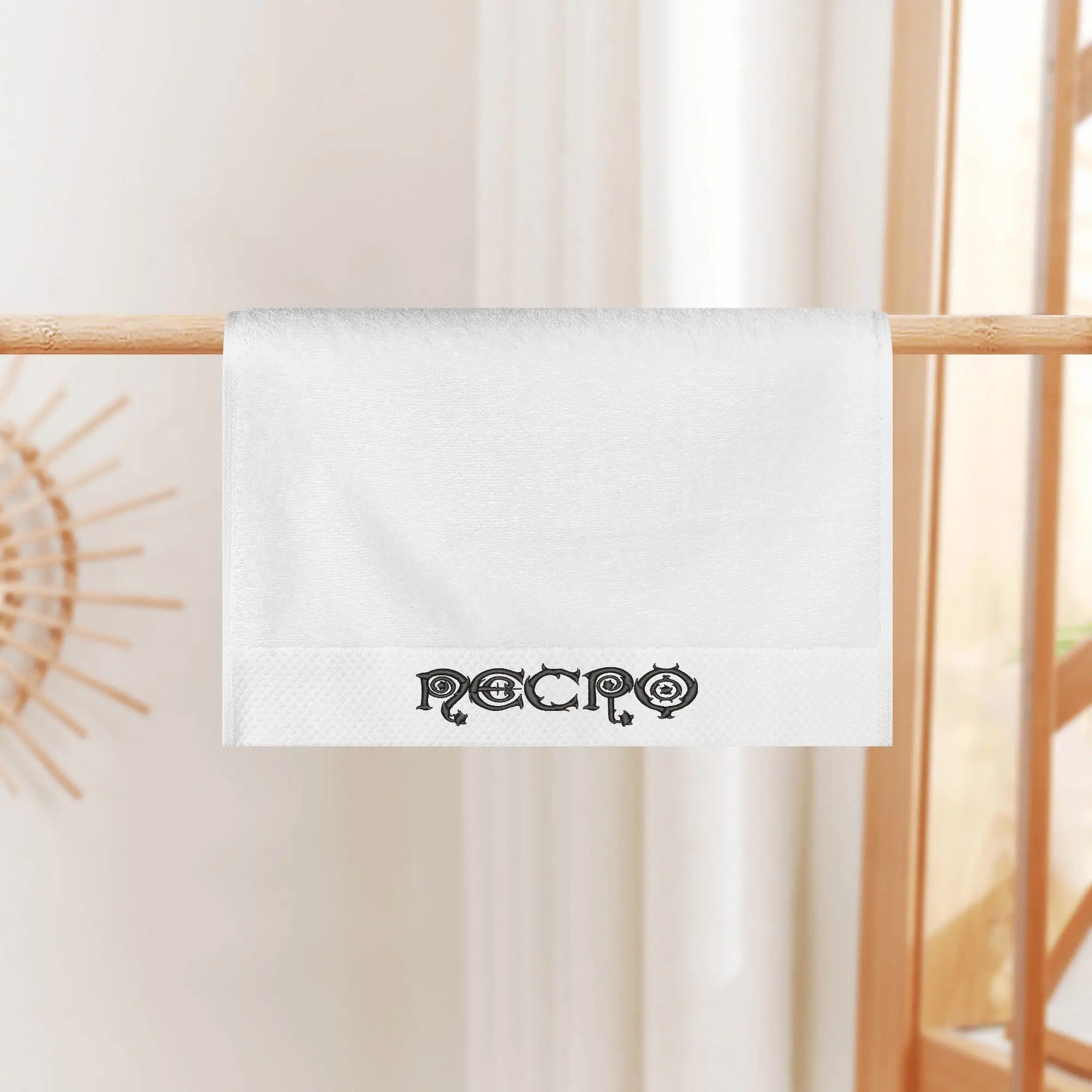 Necro - Black Necro Gothic Logo - Embroidered Square Towel NECRO SUPER STORE