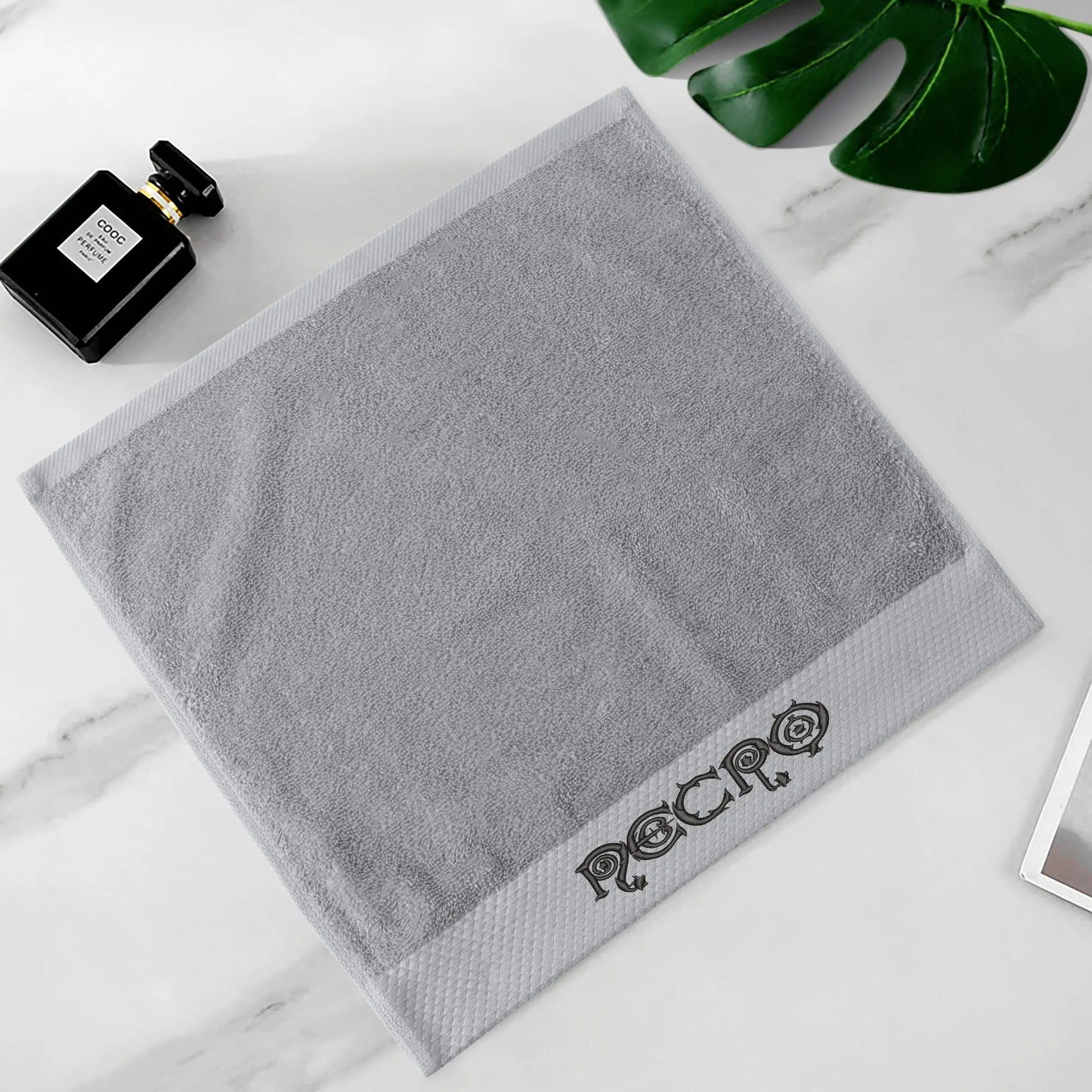 Necro - Black Necro Gothic Logo - Embroidered Square Towel NECRO SUPER STORE