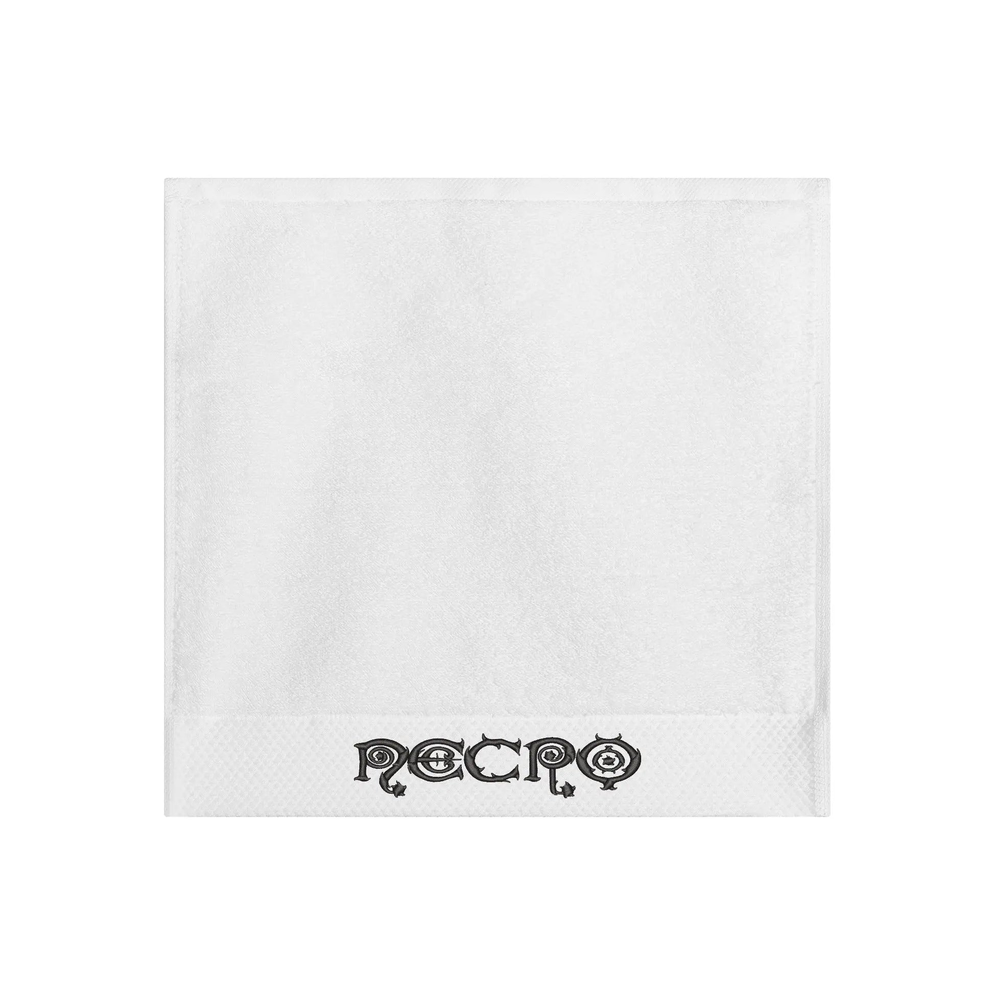 Necro - Black Necro Gothic Logo - Embroidered Square Towel NECRO SUPER STORE