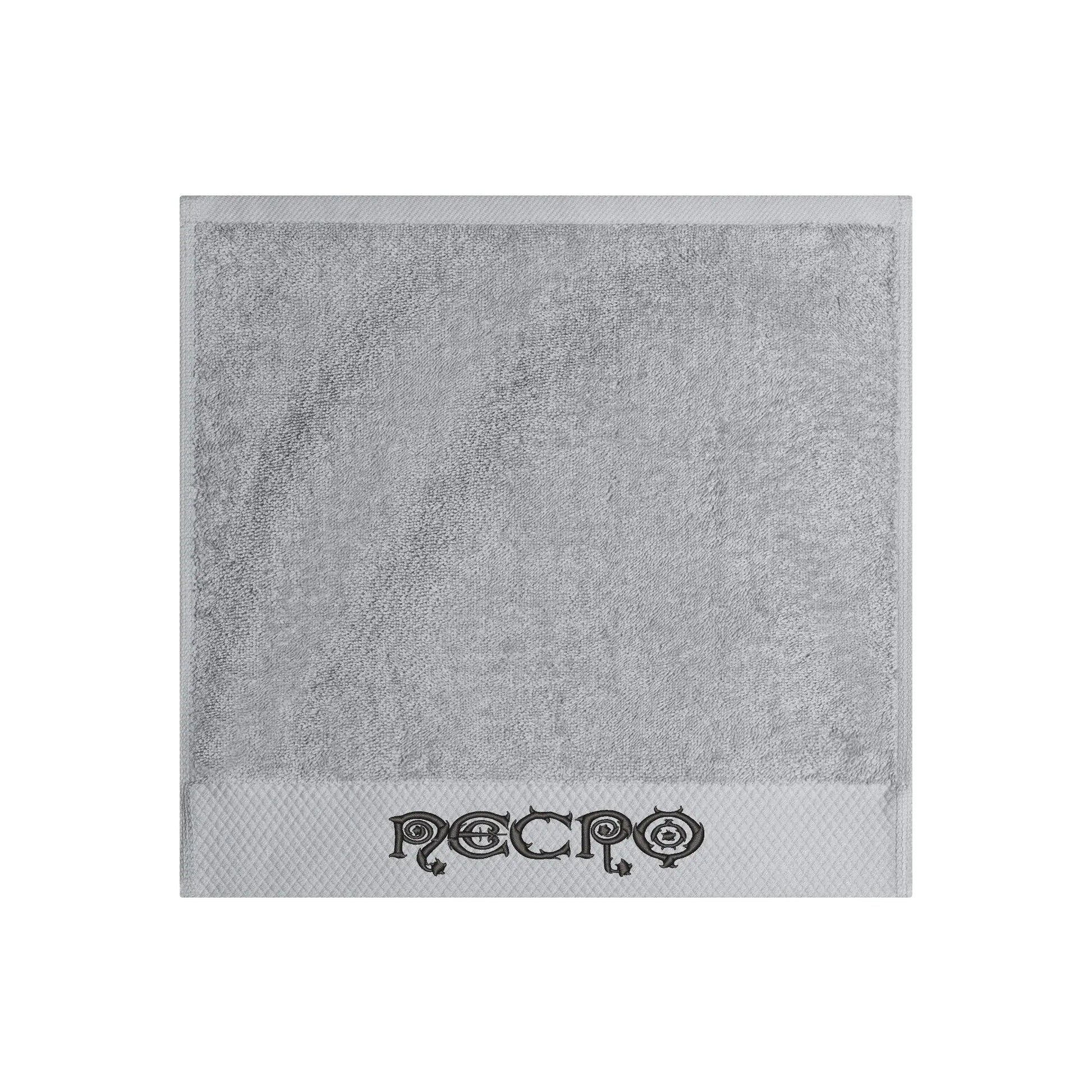 Necro - Black Necro Gothic Logo - Embroidered Square Towel NECRO SUPER STORE