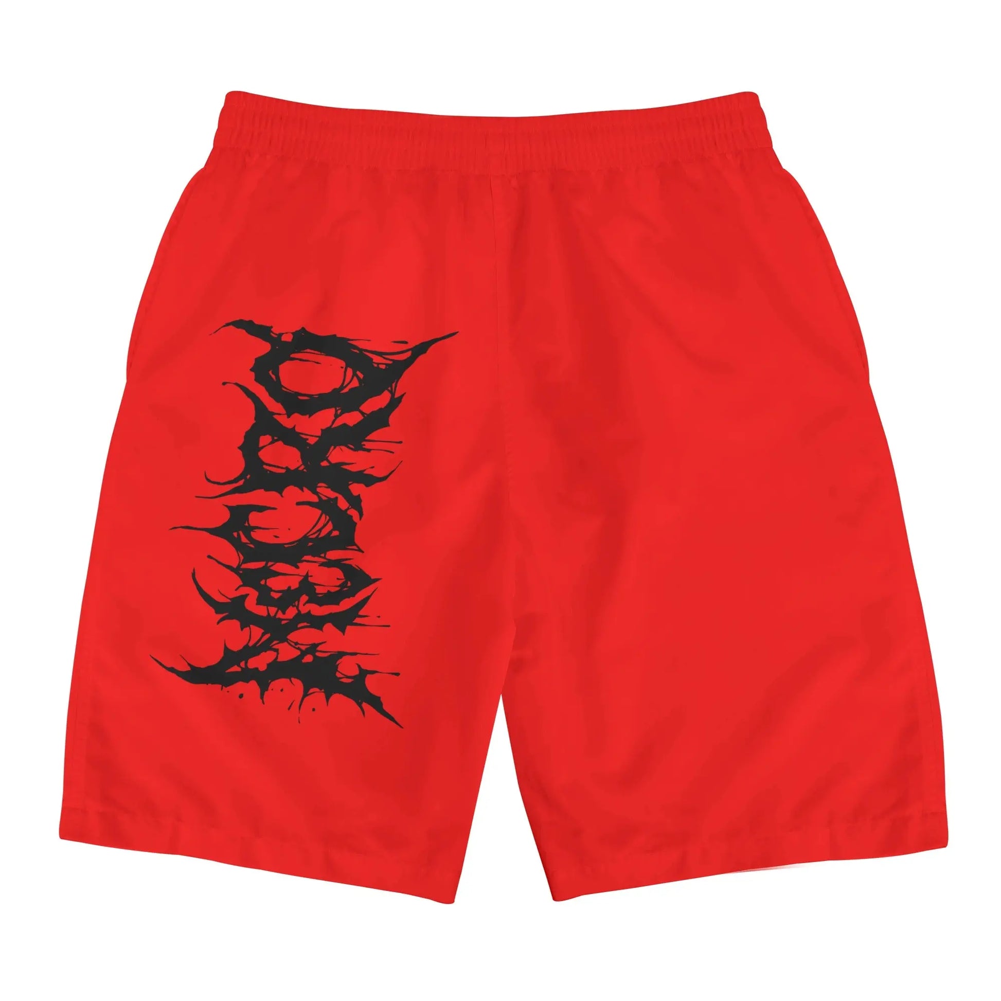 Necro - Blk/Red Death Metal Logos - Mens All Over Print Board Shorts NECRO SUPER STORE